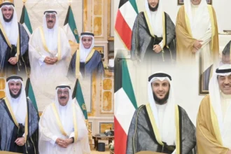 فهد الفايز السهلي ونجله يتشرفان بلقاء الشيخ مشعل الأحمد وولي العهد منصة السهول