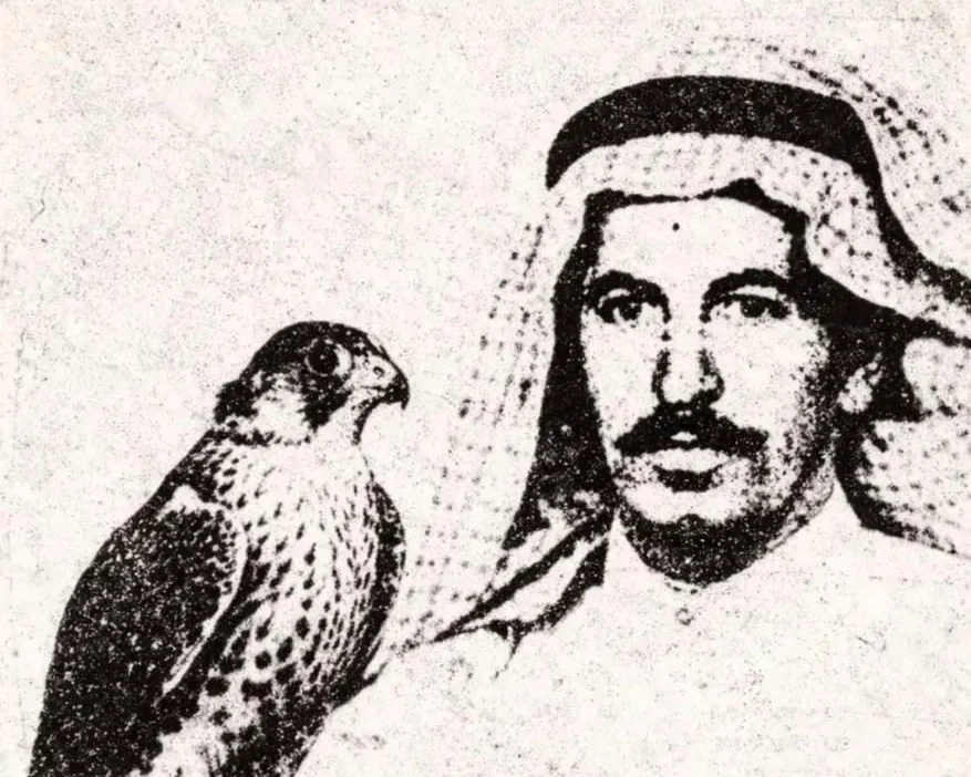 صورة نادره عام 1380هـ تقريباً للشيخ والفارس مشنان بن سعود بن شخيتل القباني السهلي
